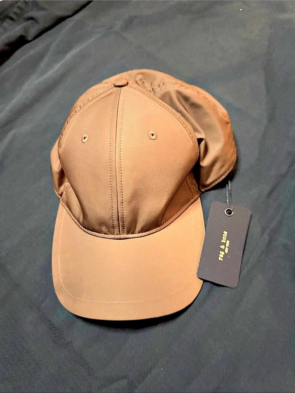Rag & Bone Brown Shiny Polyester Baseball Cap